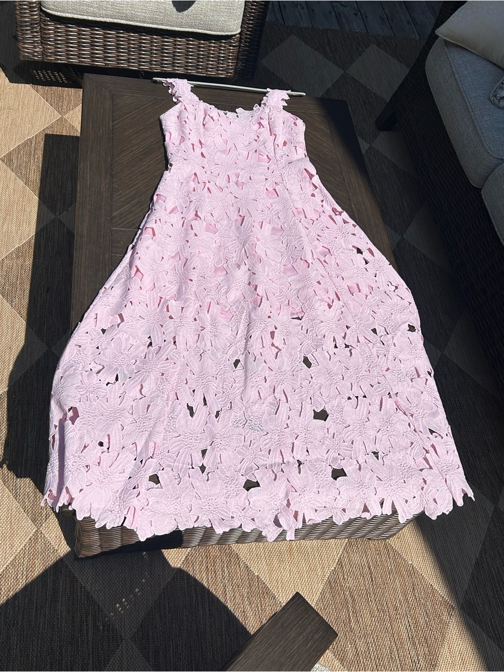 Pink Floral Lace Dress